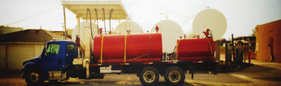 Rental Tanks loaded on a crane truck ready for delivery