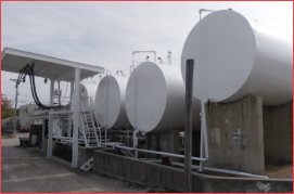 Bulk fuel tanks in downtown Blue Springs Missouri